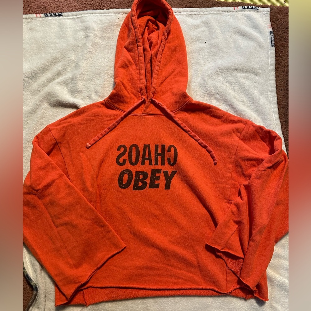 OBEY crop hoodie